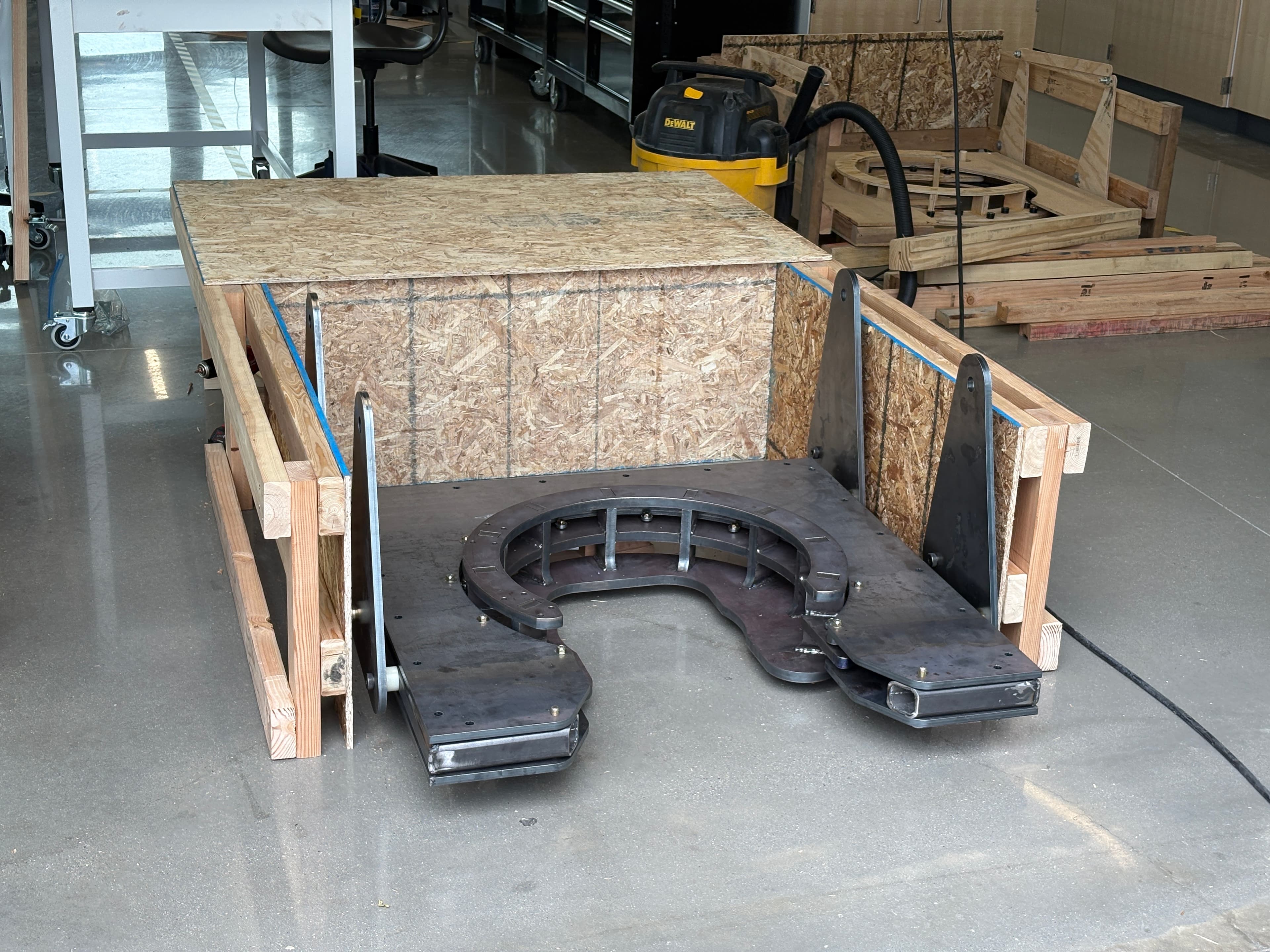 The upgraded tire mount that we're working on installing