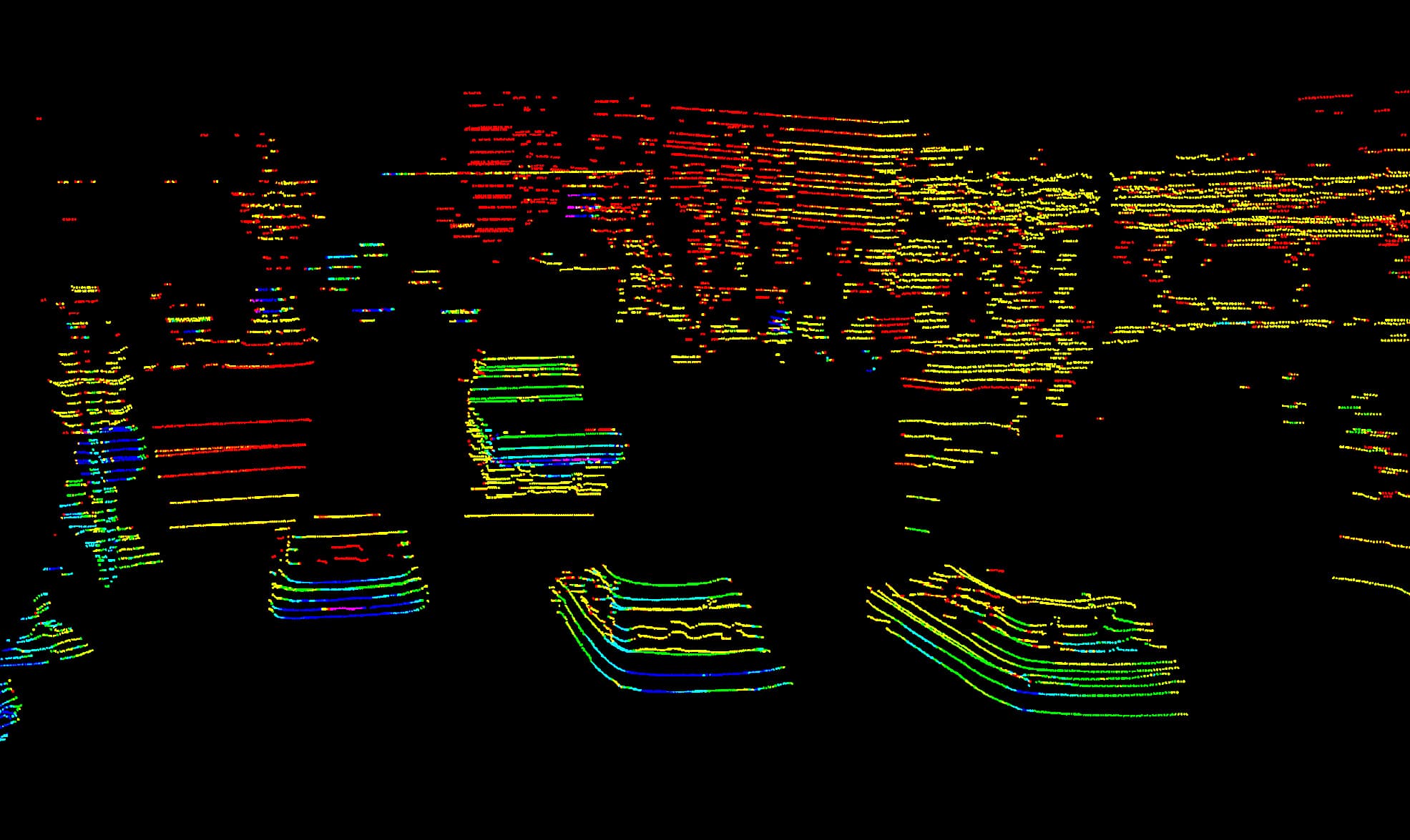 A visual representation of a busy street from the CH32 mounted on a self-driving cab