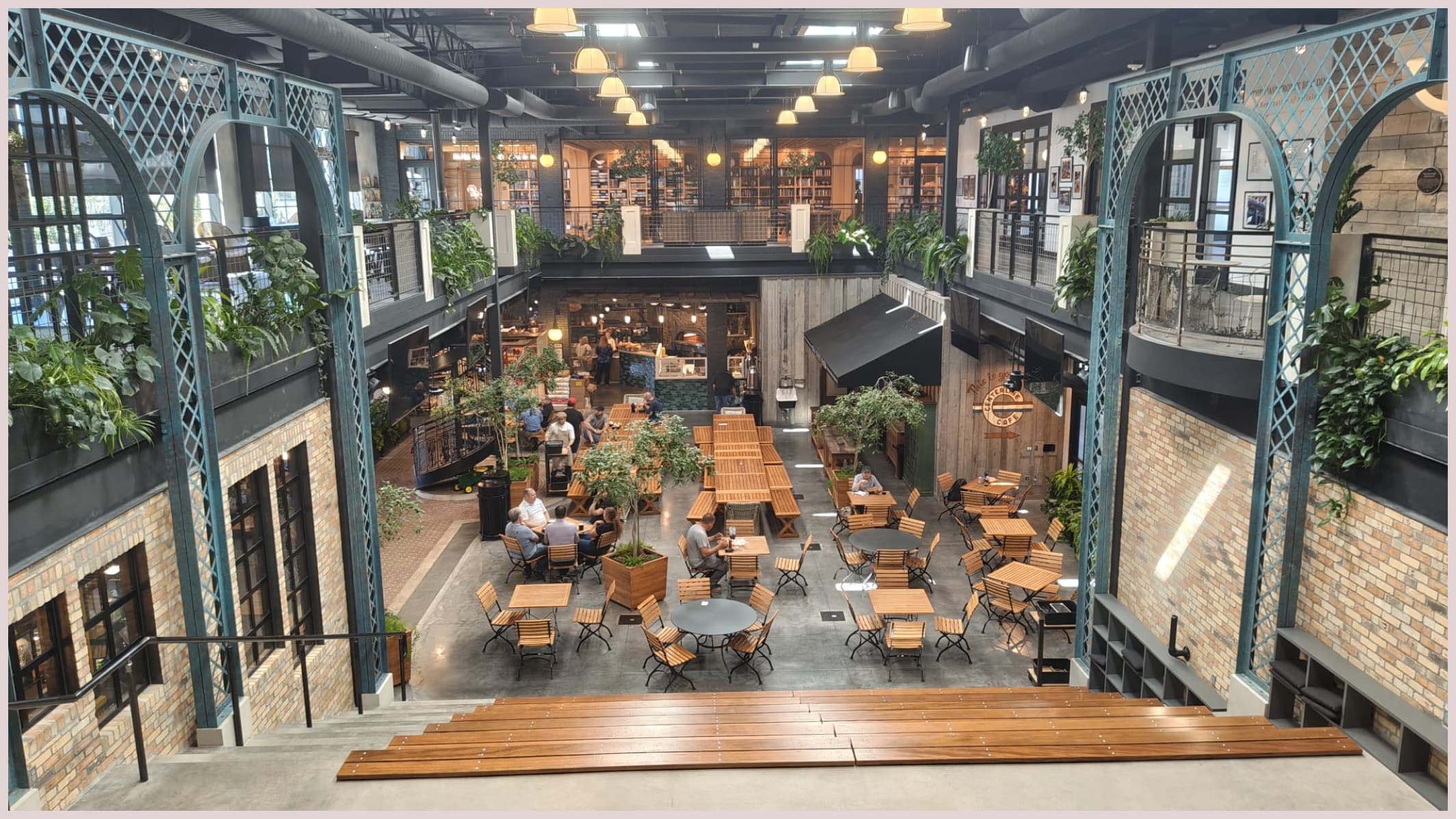 A view of one of the company's eating spaces. I had Spanish albóndigas for lunch here and they were fantastic.