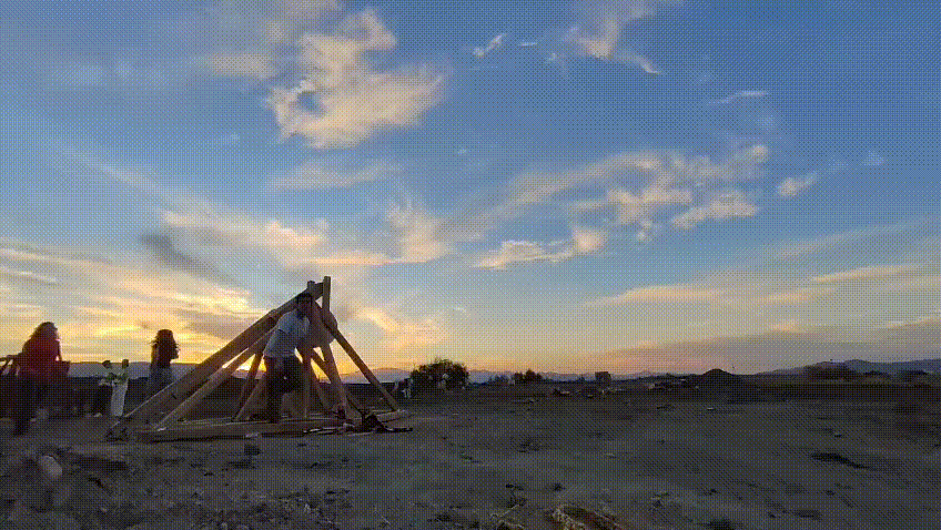 Our beautiful creation firing off into the sunset